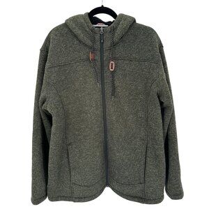 Rugged Elements Mens Olive Zip Faux Fur Lining Soft & Warm Hoodie Jacket Size XL